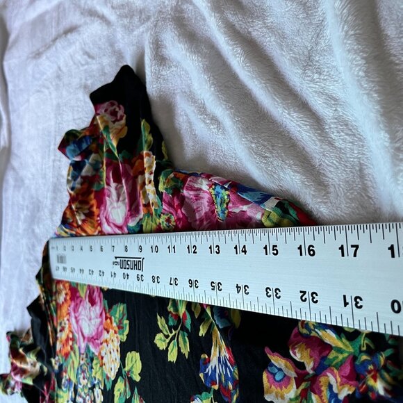 Anthropologie ett:twa Coreyell Floral Turtleneck Dress Medium Black Stretch - Picture 4 of 11